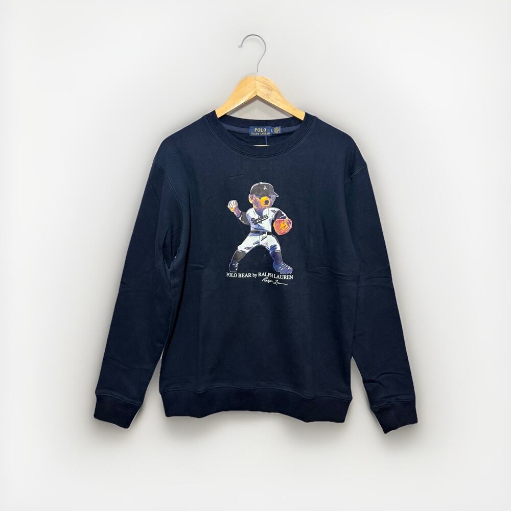 Polo Ralph Lauren Polo Bear LA Dodgers Crewneck Sweatshirt Men's Large NWT Navy